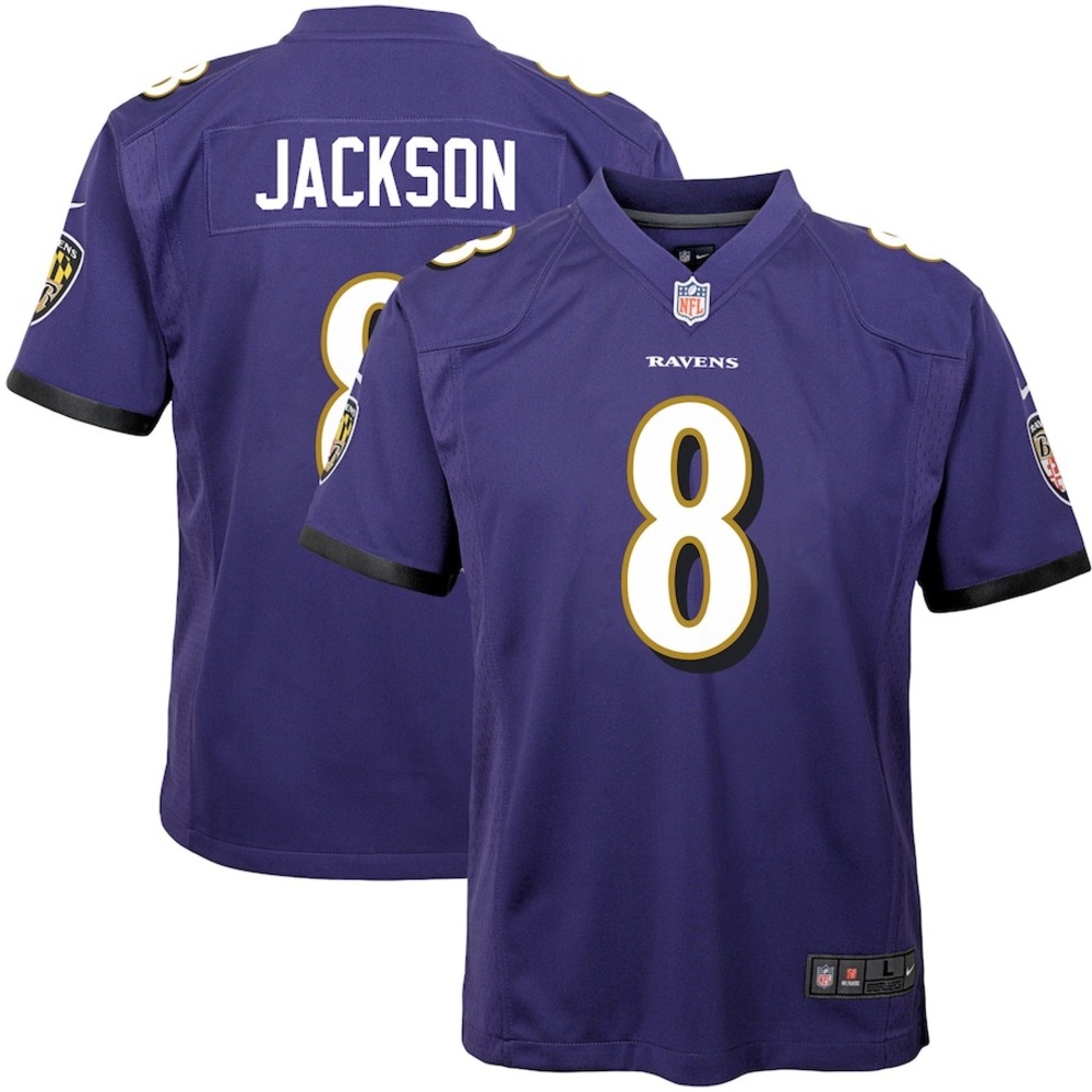 NWT Nike Youth Baltimore Ravens Lamar Jackson Purple Game Jersey